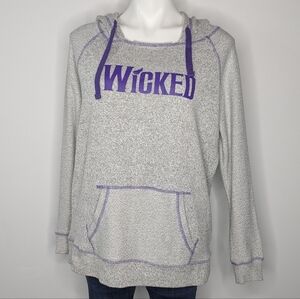 ✨3/$15 Wicked Grey Purple Knit Long Sleeve Hoodie L
